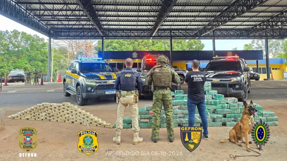Operação integrada apreende 550 kg de pasta base de cocaína e causa prejuízo de R$ 10 milhões ao tráfico em Jangada; carga é trazida para Cáceres
