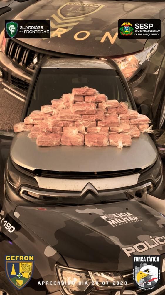 HOMEM É PRESO COM 47 KG DE COCAÍNA PELO GEFRON E FORÇA TÁTICA 