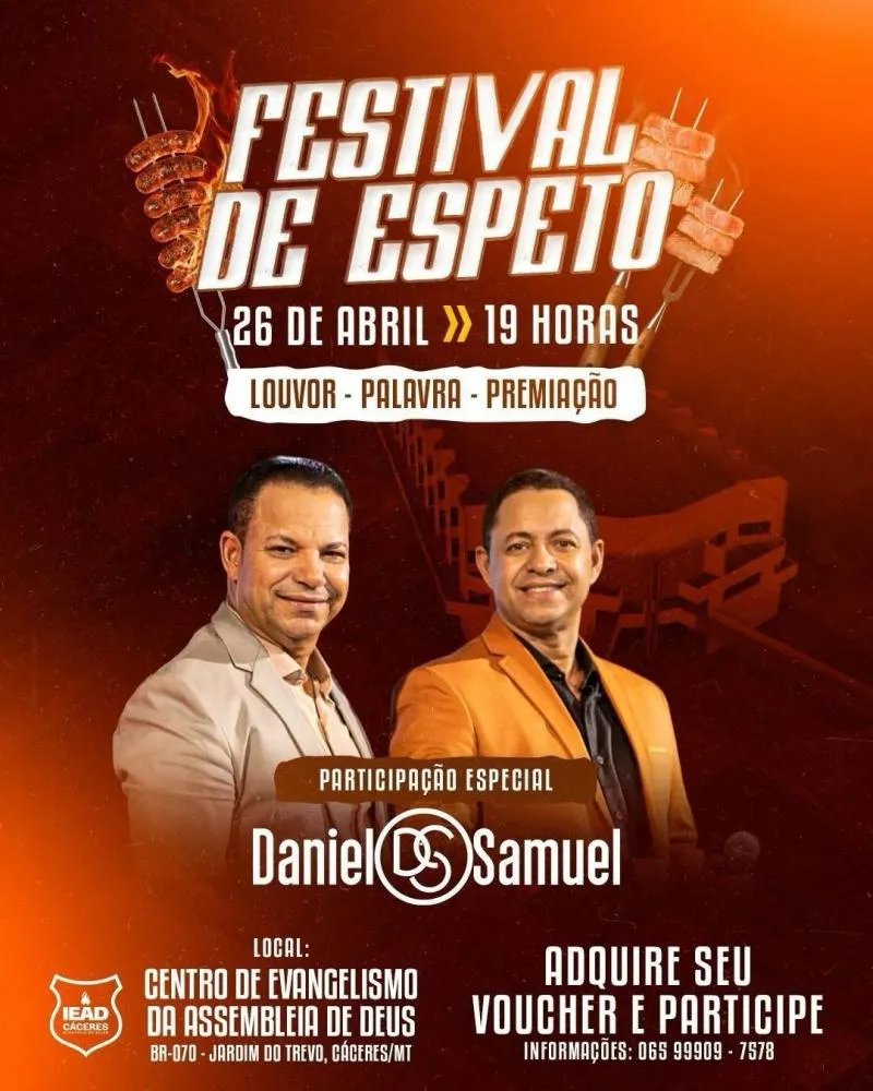 Dupla Daniel & Samuel se apresenta em Cáceres no Festival de Espeto Promovido Pela Igreja Assembleia