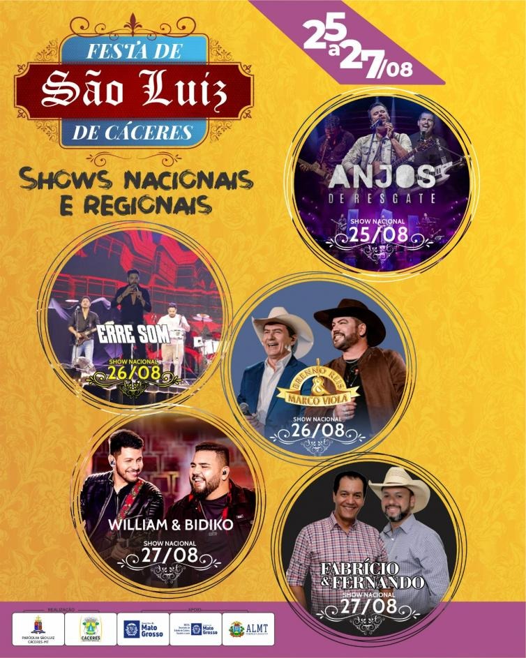 Shows nacionais e regionais movimentam a festa de São Luiz, prefeitura e paróquia realizam o evento