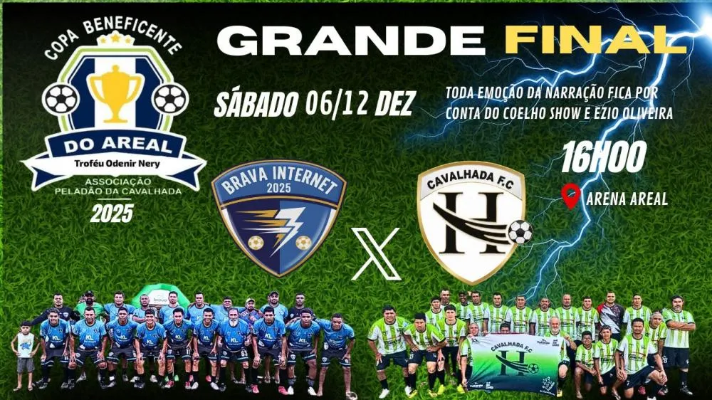 Copa tradicional do Campo do Areal chega à grande final neste sábado com ação solidária e narração ao vivo